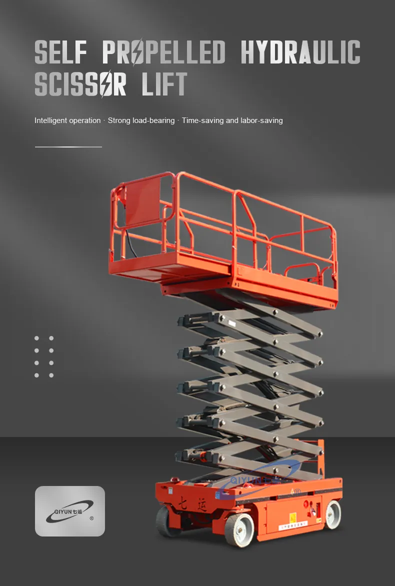Kinglift Brand CE ISO 6m 380kg Loading Hydraulic Electric Barrier Drive Self Propelled Scissor Lift