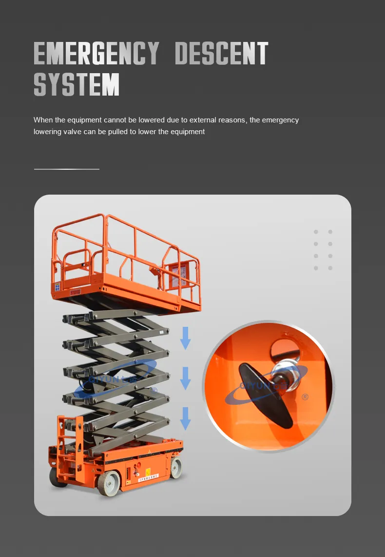 Kinglift Brand CE ISO 6m 380kg Loading Hydraulic Electric Barrier Drive Self Propelled Scissor Lift