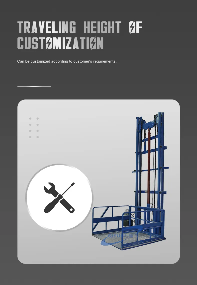 Kinglift CE ISO9001 500kg Cheapest Price Wall Mounted Industrial Cargo Lift Used in Warehouse