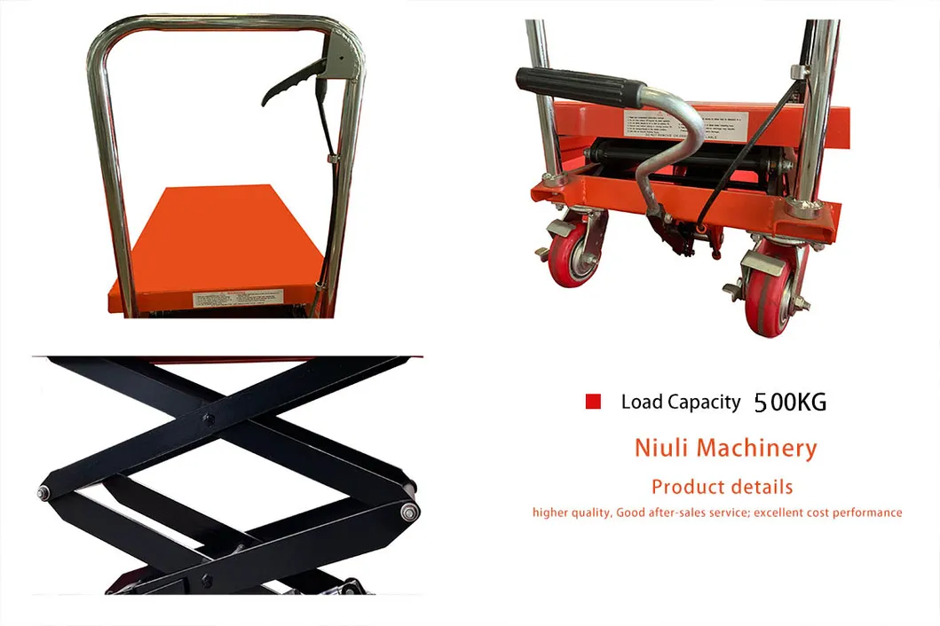 Lifting Platform 500kg Manual Mobile Hydraulic Scissor Lift Table Truck