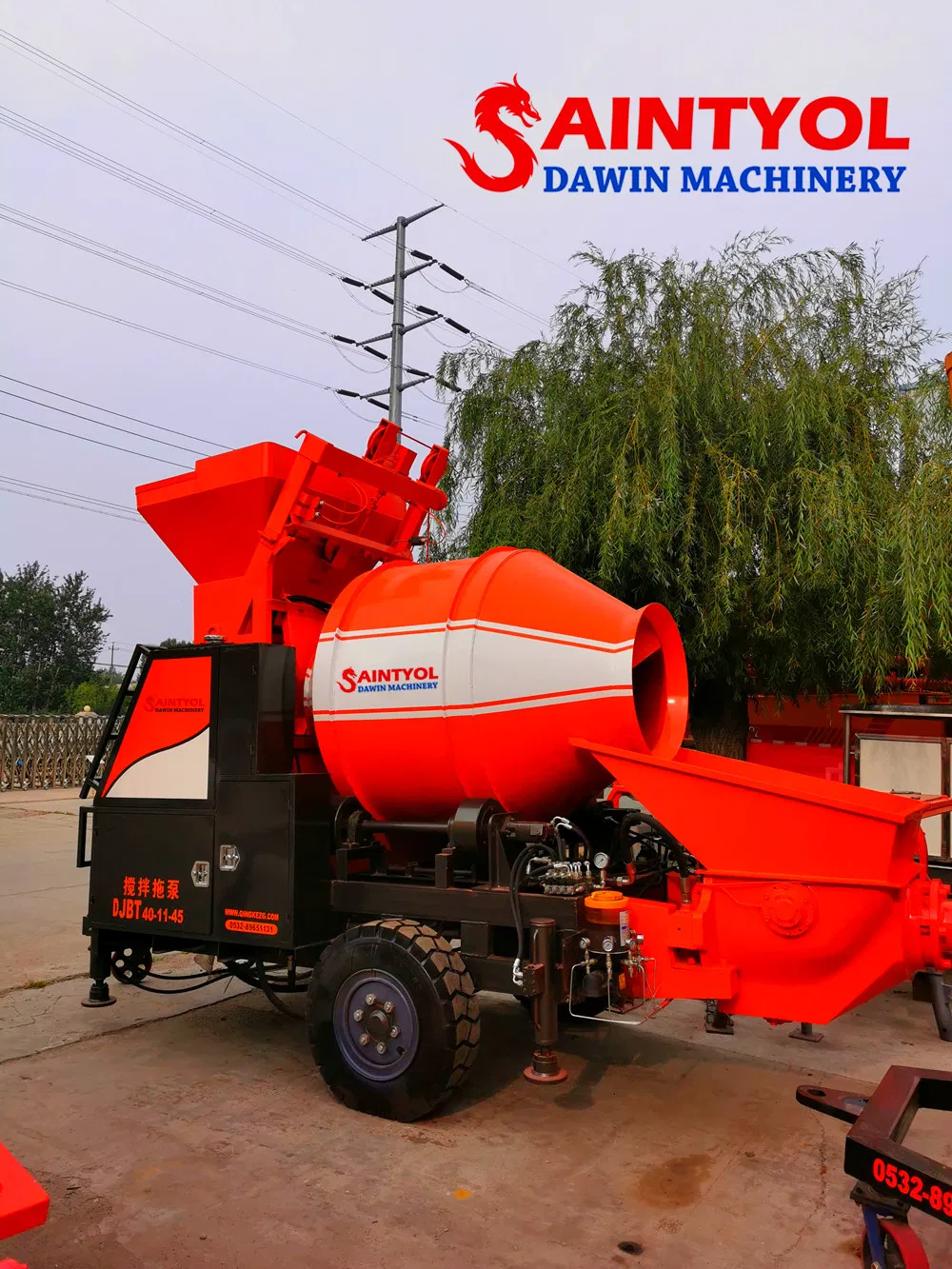 Lovol 1004 56kw Diesel Engine Concrete Mixing Pump Concrete Construction