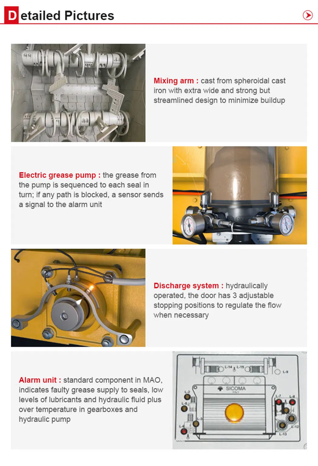 MSO2250/1500/1000 MAO2250/1500 sicoma concrete mixer for concrete batching plant