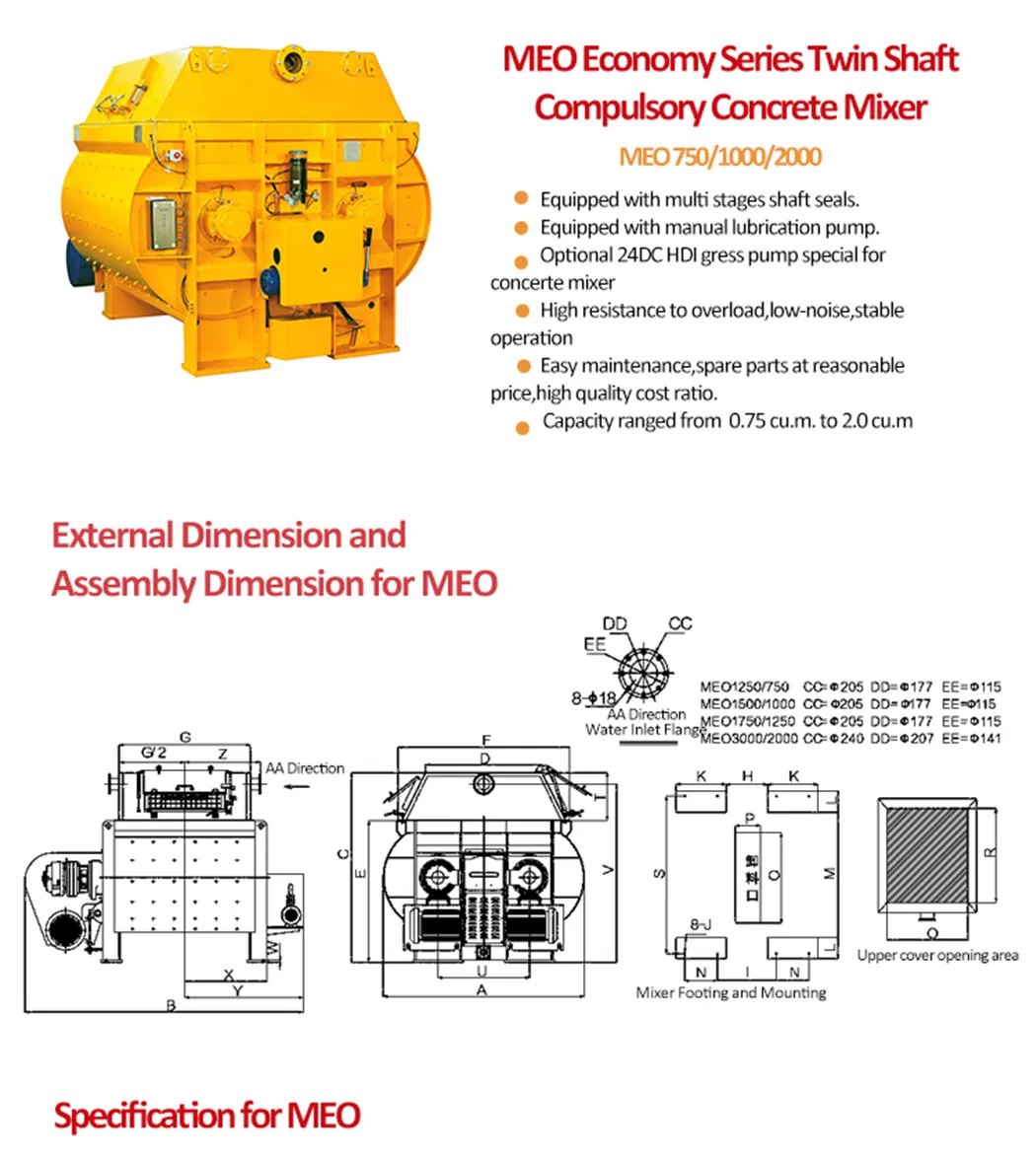 MSO2250/1500/1000 MAO2250/1500 sicoma concrete mixer for concrete batching plant