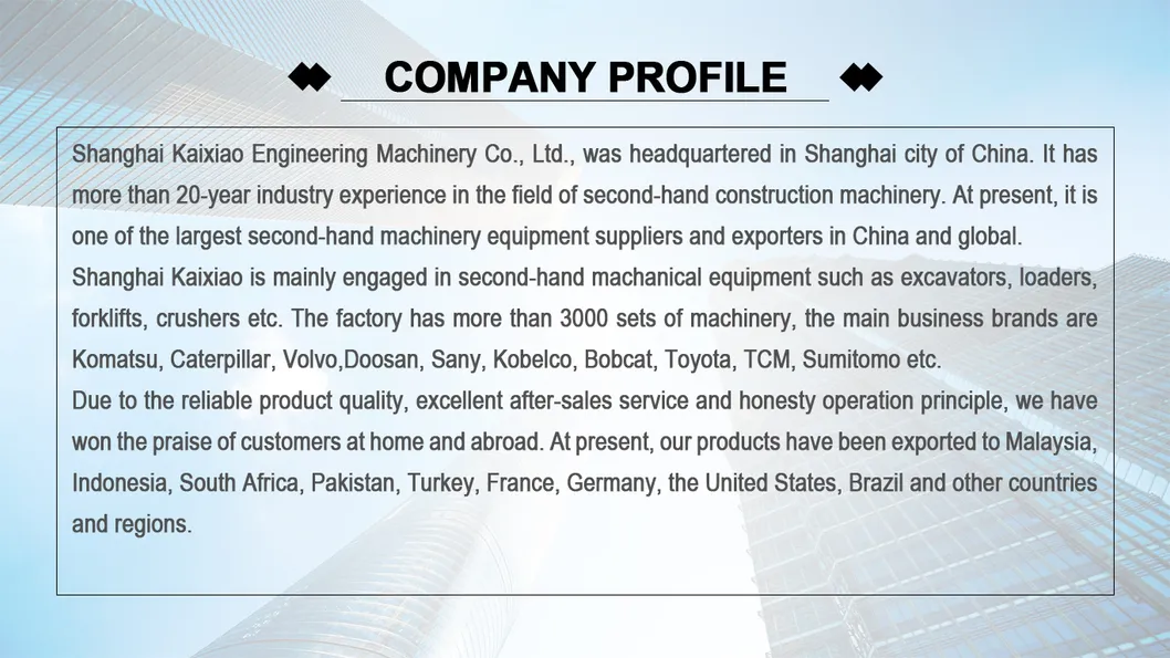 Original High Quality Komatsu/Kobelco/Caterpillar/Kubota/Hitachi/Doosan 8 Ton Second-Hand Excavator