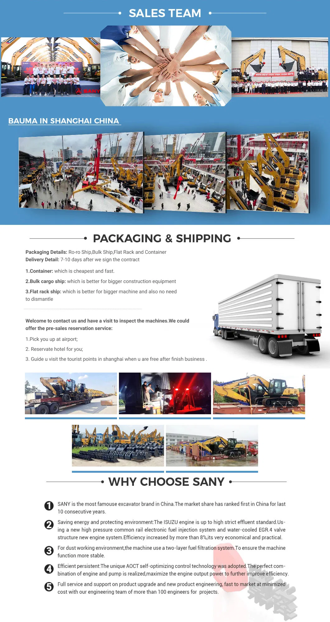 Prospective New Second Hand High Operating Efficiency 21.5ton Hydraulic Crawler Excavator Sy205 with Strong Structure