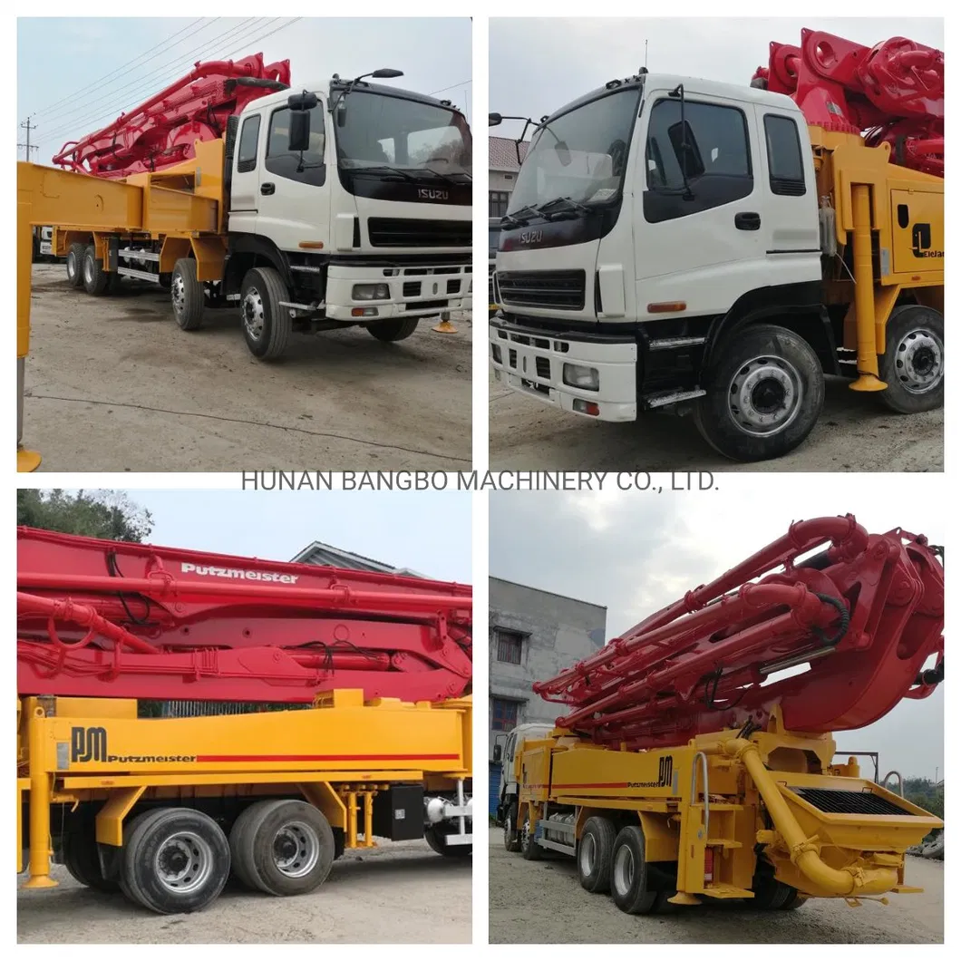 Putzmeister 46m Equipment Concrete Placing 5 Boom Beton Pump Machine Renewed Concrete Pump Isuzu Truck