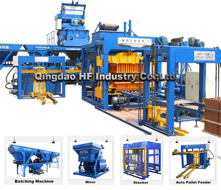 Qt 10-15 Automatic Color Pavement Block Making Machine Hollow Brick Machine Price in Bangladesh