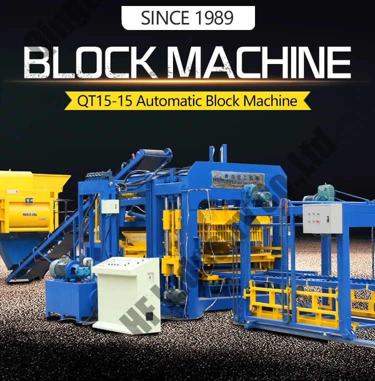 Qt15-15 Fully Automatic Block Making Machine Automatic Concrete Brick Making Machinery