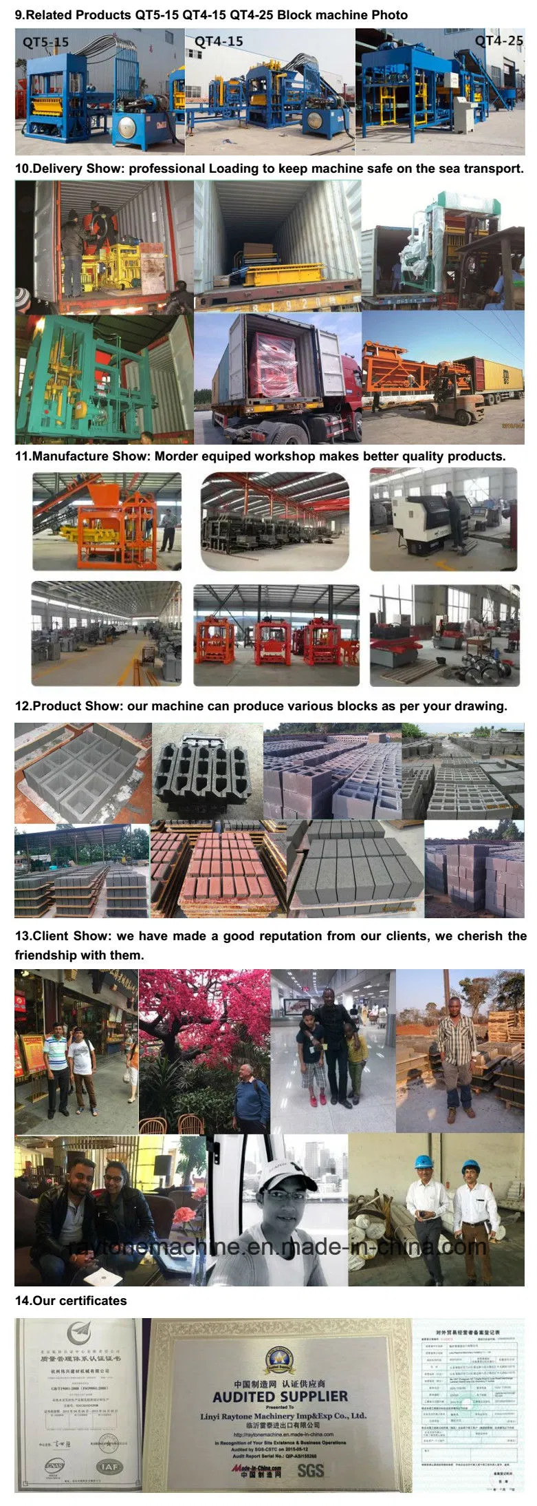 Qt4-18 Concrete Brick Cement Block Hollow Interlocking Brick Making Machine