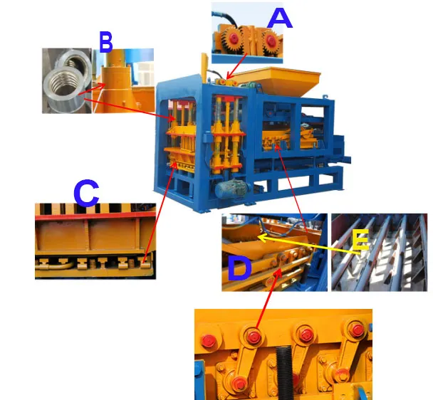 Qt6-15 Low Cost Mud Rwanda Interlocking Cement Concrete Block Brick Making Machine