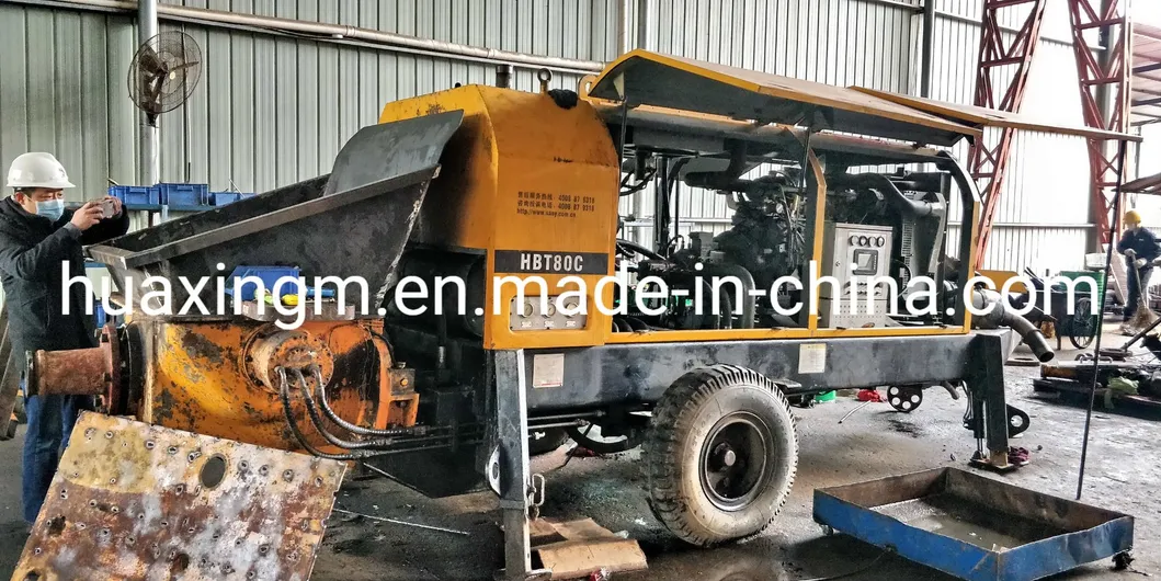 Refurbished Concrete Trailer Pump Hbt40 Different Output Available