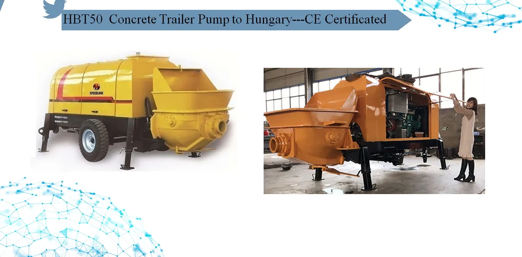 Refurbished Concrete Trailer Pump Hbt40 Different Output Available