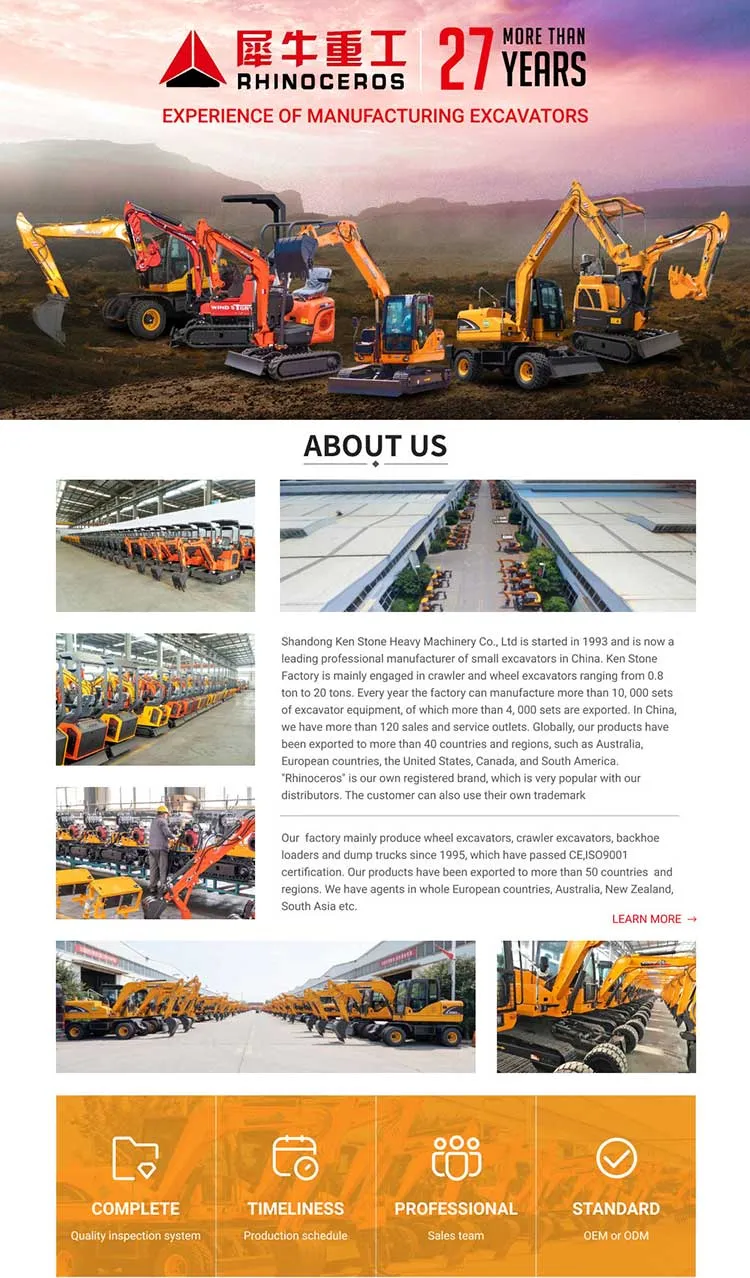 Rhinoceros 0.8t 1.2t 1.5t 1.8t Crawler Cheap Excavator for Sale