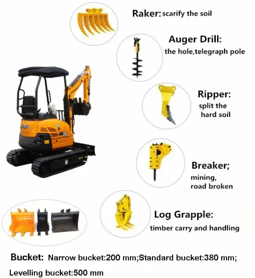 Rhinoceros 2021 Hot Sale Mini Excavators 1 Ton, Xiniu Mini Digger Xn12