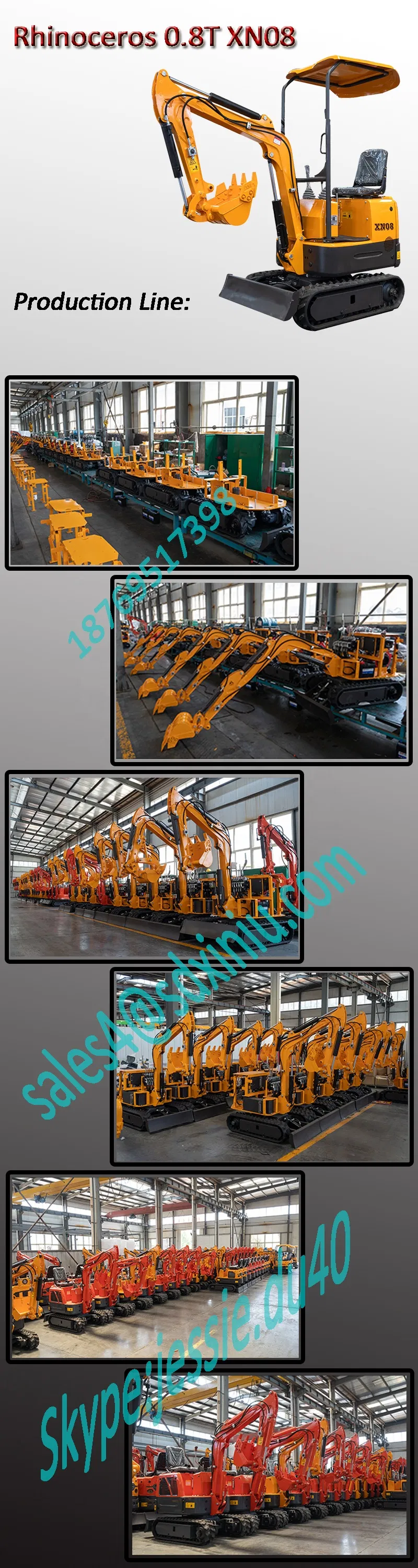 Rhinoceros Mini Excavator Xn08, Mini Crawler Excavator for Sale