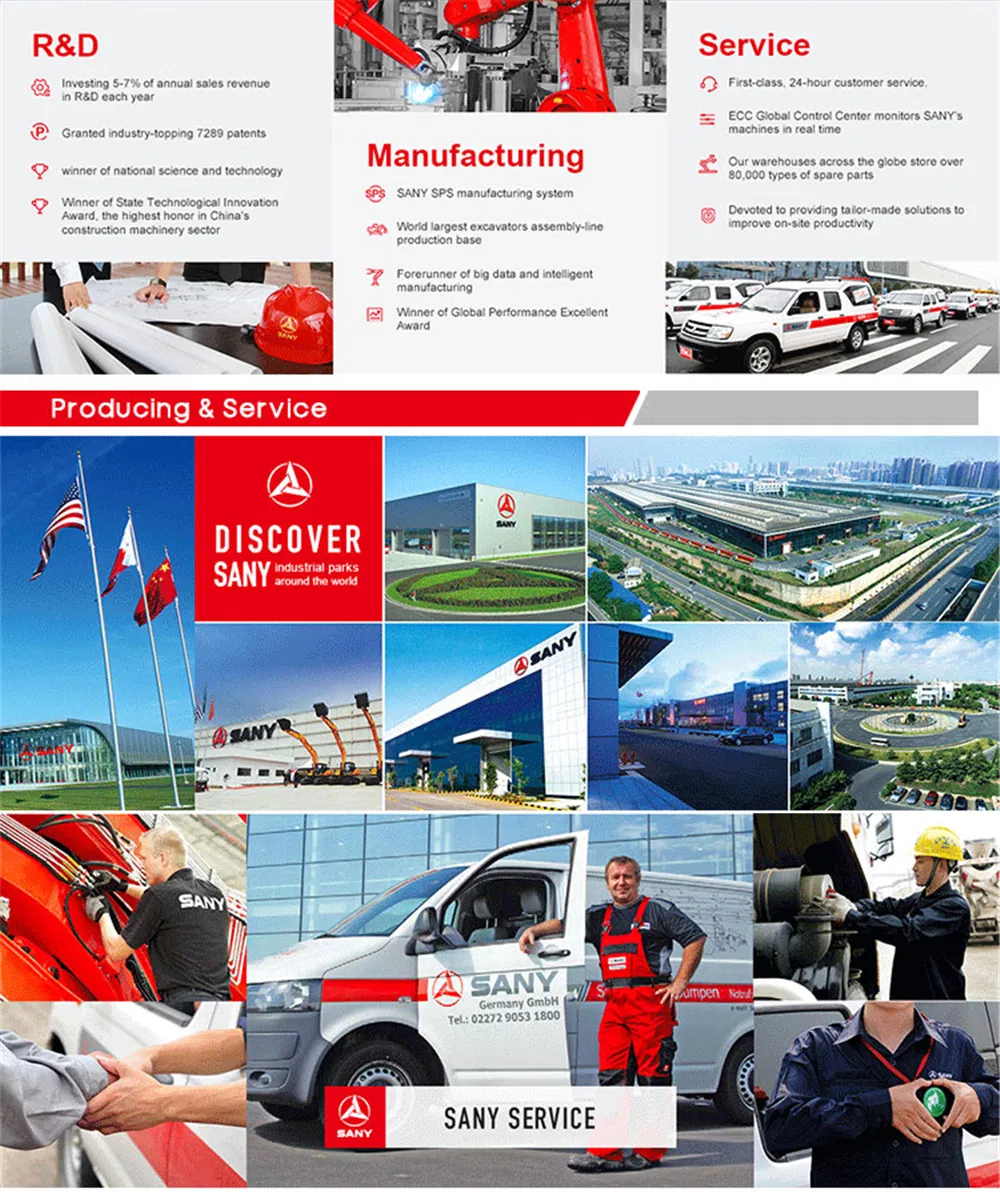 Sany 56m Truck Mounted Concrete Pump Putzmeister Stationary Concrete Pump