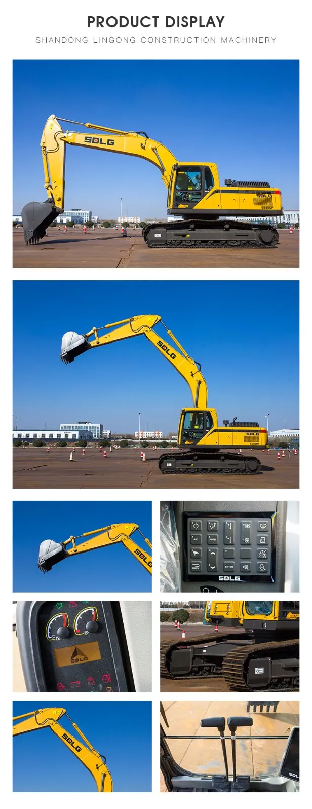 Sdlg 25t-E6250f Medium Crawler Excavator Meets T3 Emissions