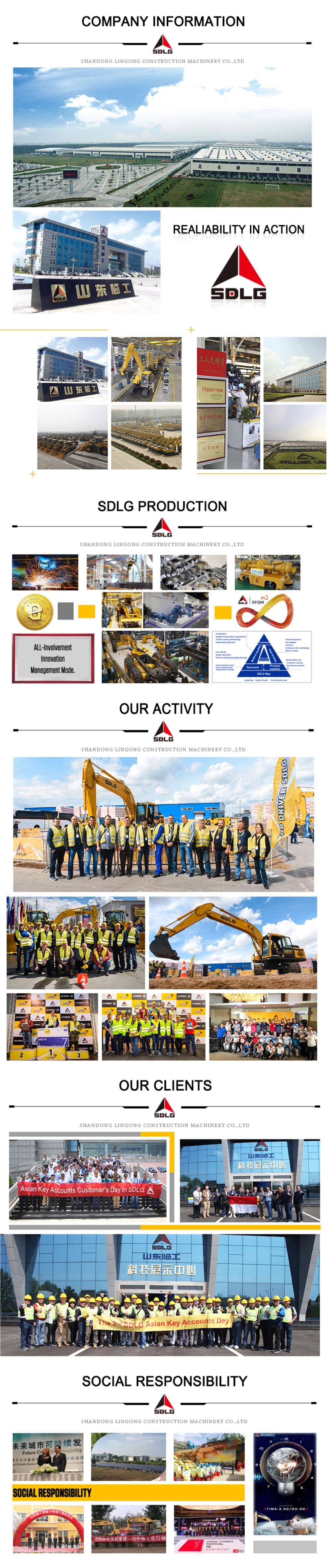 Sdlg B876f Multi-Function Building Construction Loader Excavator Backhoe for Urban