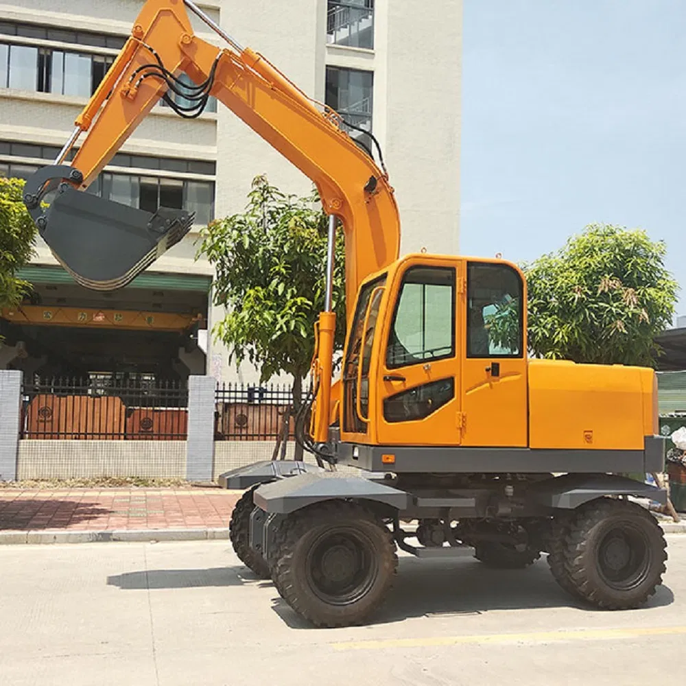 Simple Operating Construction Machinery 1.6ton Hydraulic Excavator Mini Wheel Digger for Sale Prices
