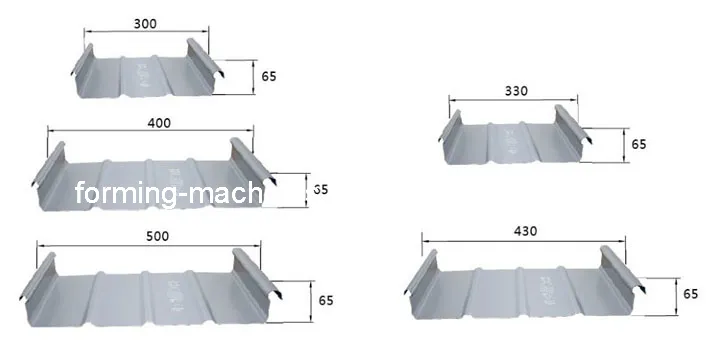 Standing Seam Straight/Tapered Roof Tile Roll Forming Machine (YX65-400/425)