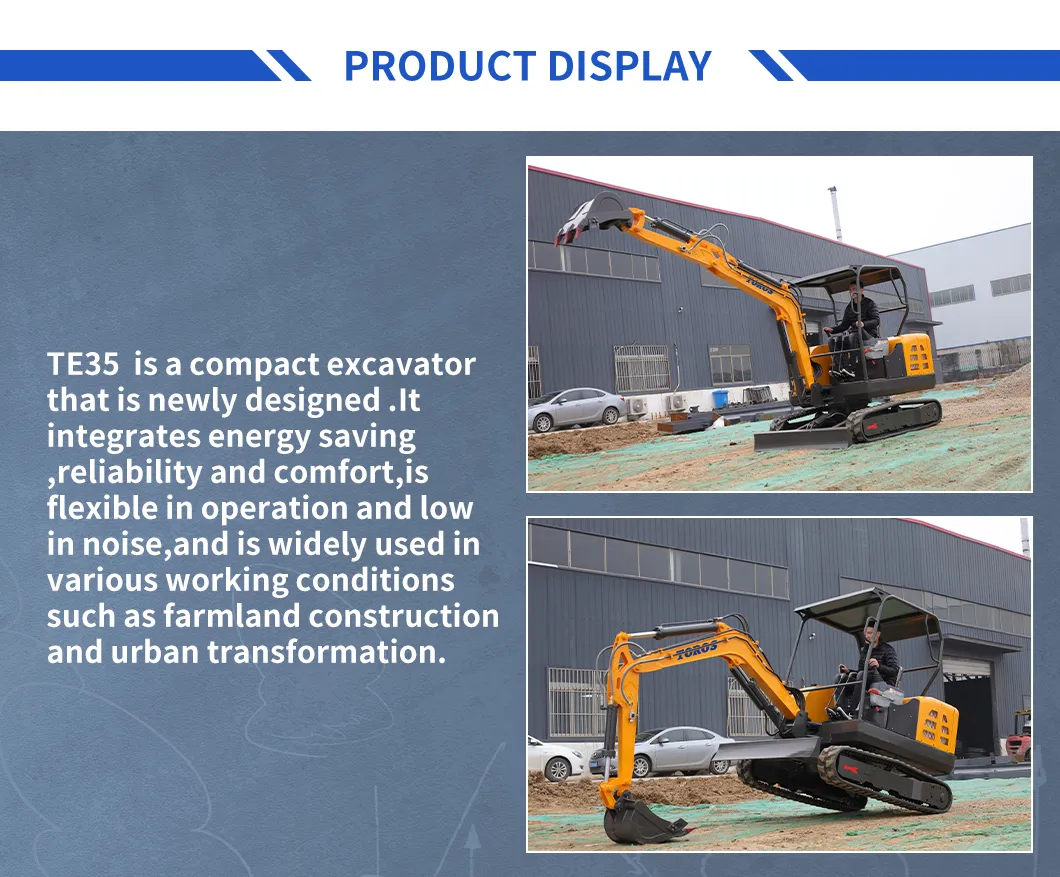 Toros Te35 Hot Sale Mini Excavator 3ton Popular Sale in Markets Peru Construction Works Motor Excavator New Mini Motor Excavator