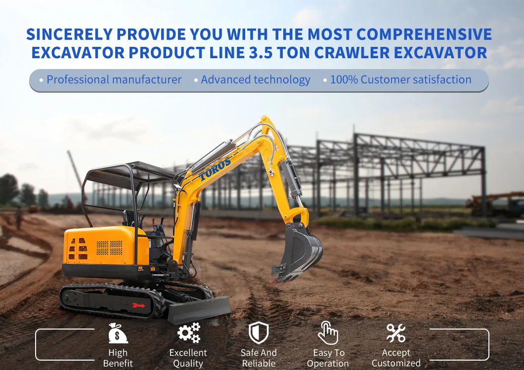 Toros Te35 Hot Sale Mini Excavator 3ton Popular Sale in Markets Peru Construction Works Motor Excavator New Mini Motor Excavator