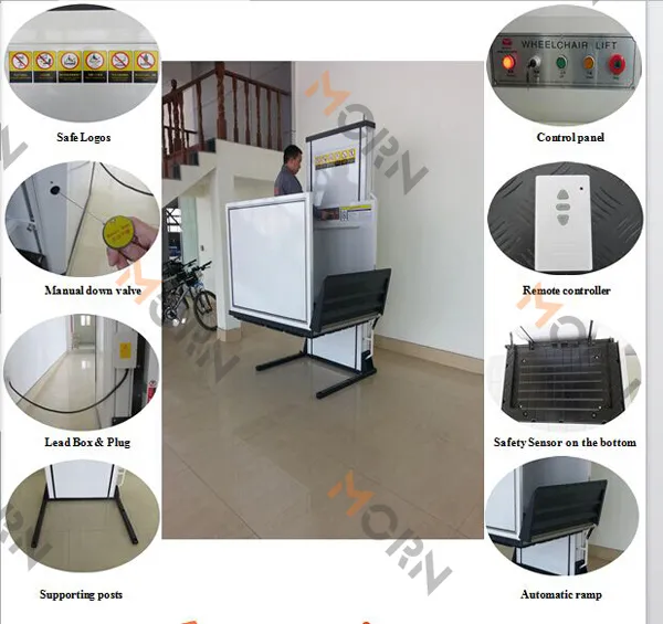 Vertical Wheelchair Lift Platform for Disabled