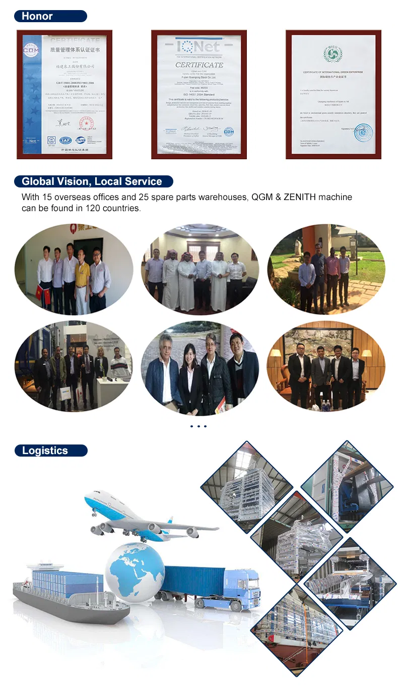 Vibration Molding Customized Qgm Standard Weight (with facemix) : 12t Paving Block Brick Machine