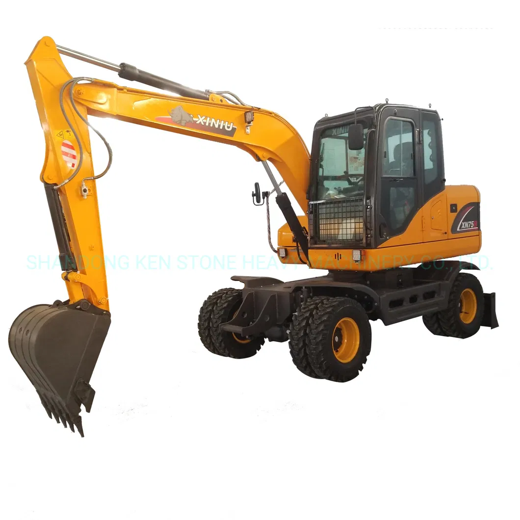 XN75B Rhinoceros Wheel Excavator Machine Weight 6300kg Earth Moving Machinery